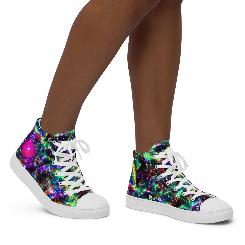 Blythe Nebula on Women's High Top Canvas Shoes — Right