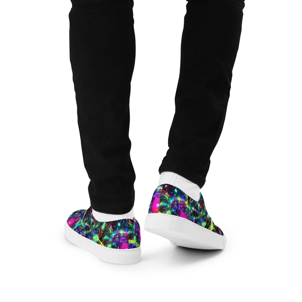Blythe Nebula on Men's Lace-Up Canvas Shoes — Back