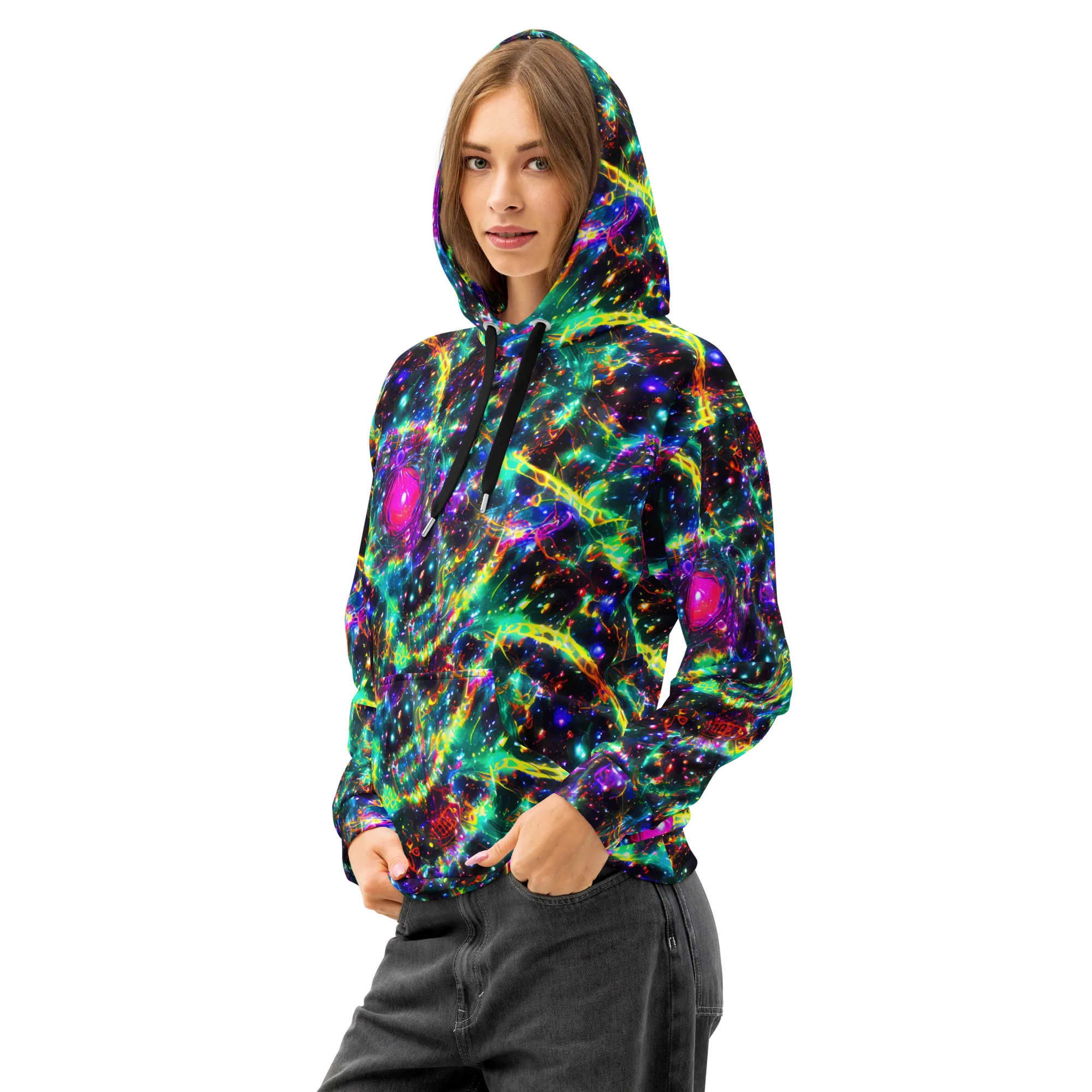 Blythe Nebula on Cotton Hoodie — Left Front
