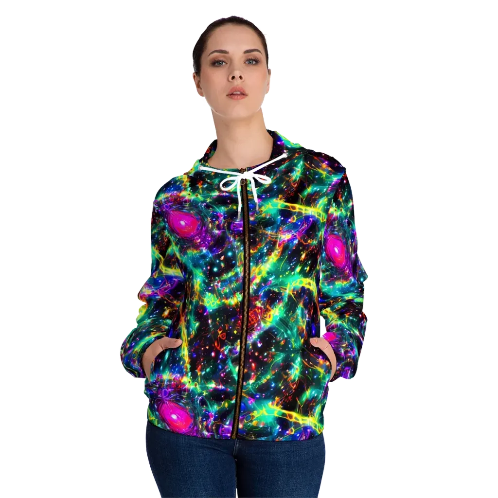 Blythe Nebula on Women's Full-Zip Hoodie — Front On Person