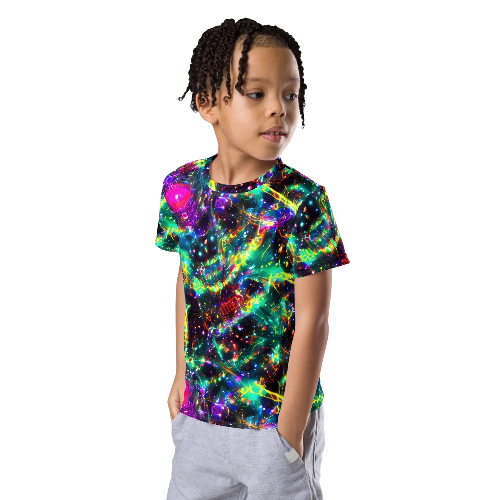 Blythe Nebula on Kids Crew Neck T-Shirt — Left Front