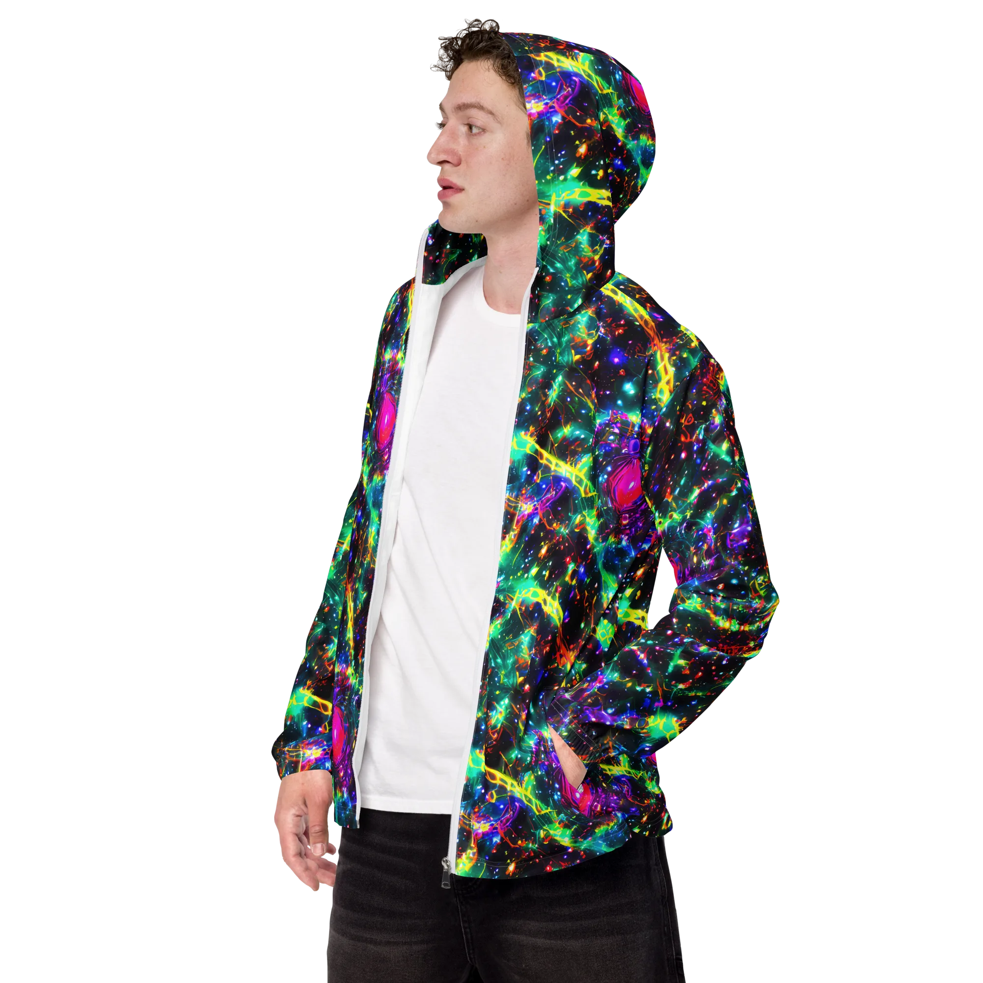 Blythe Nebula on Men's Windbreaker — Left Front