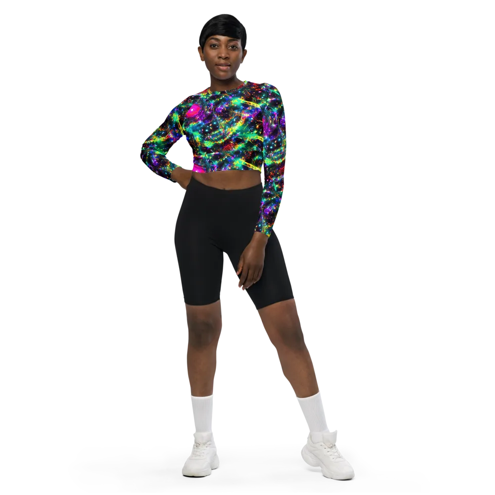 Blythe Nebula on Long Sleeve Crop Top — Front