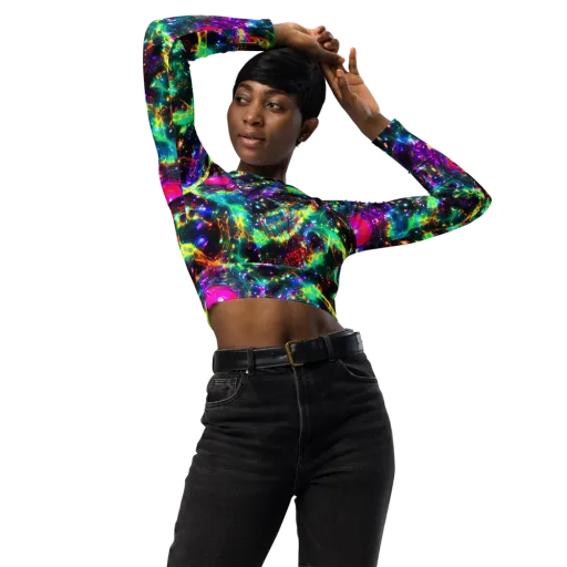 Blythe Nebula on a Long Sleeve Crop Top