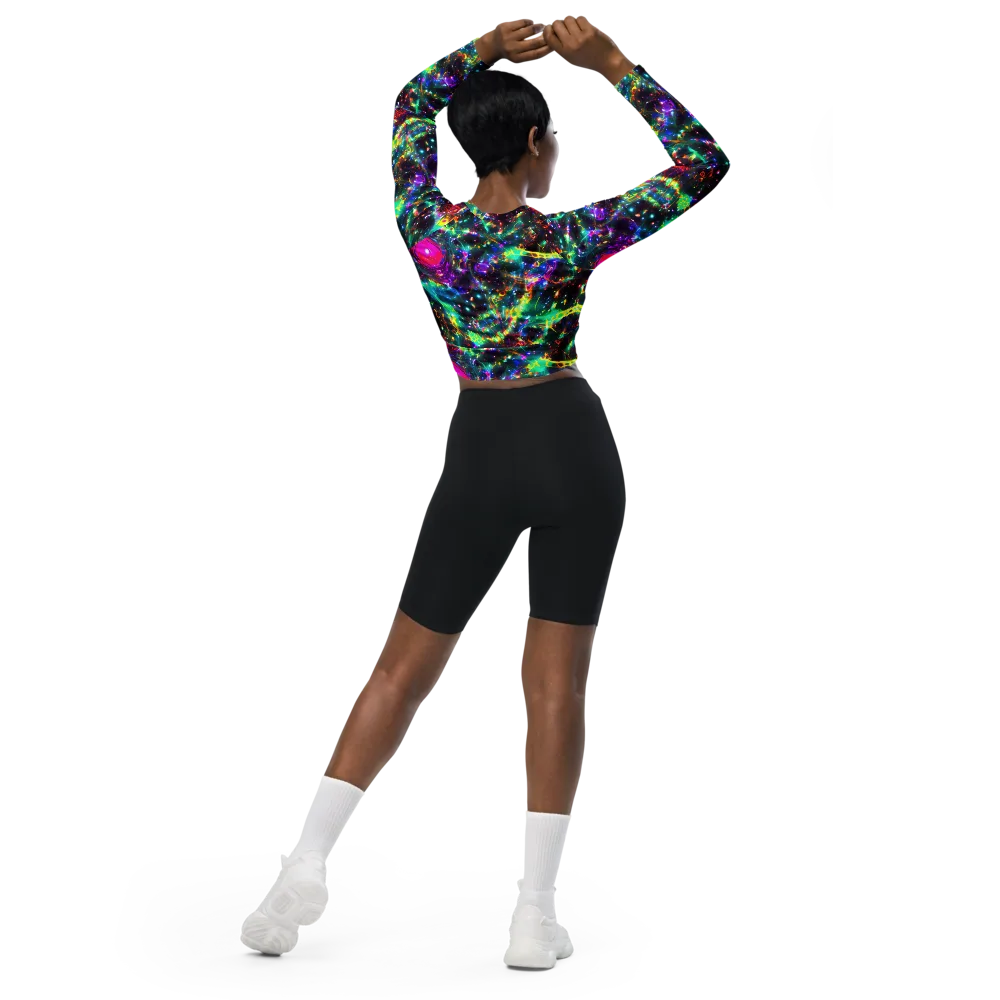 Blythe Nebula on Long Sleeve Crop Top — Back