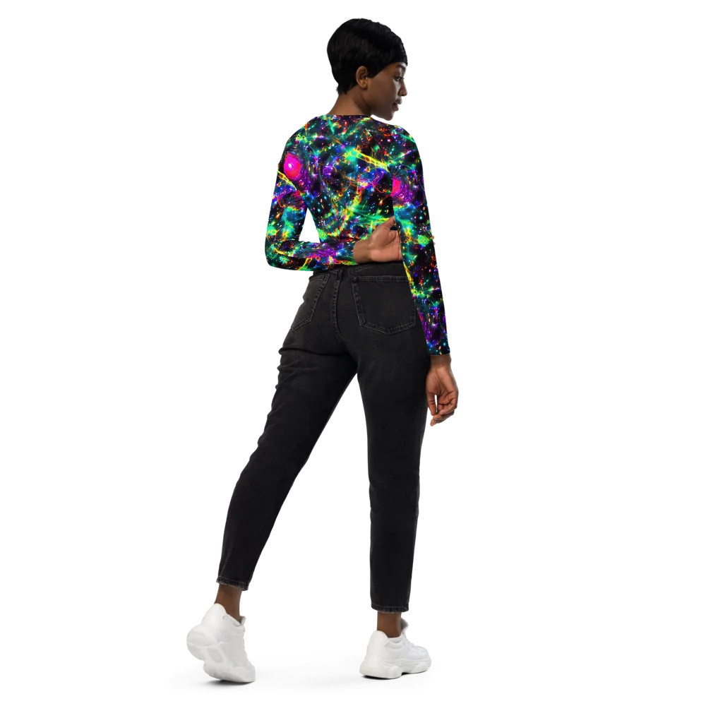 Blythe Nebula on Long Sleeve Crop Top — Right Back