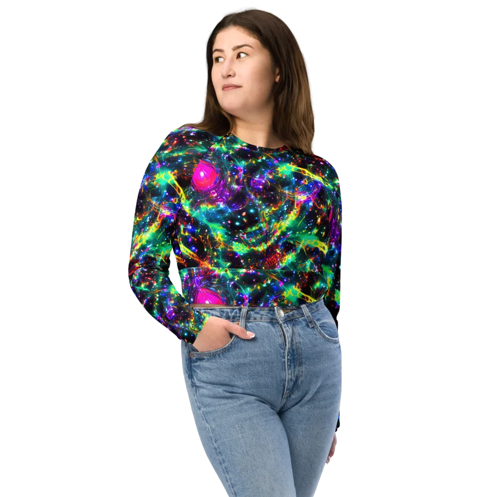 Blythe Nebula on Long Sleeve Crop Top — Front