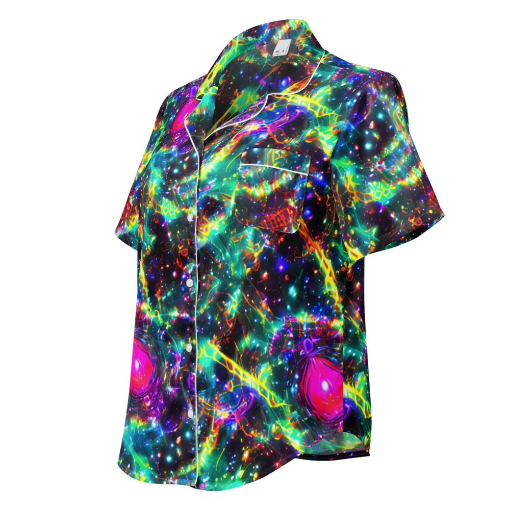 Blythe Nebula on Women's Short Sleeve Pajama Top — Left Front