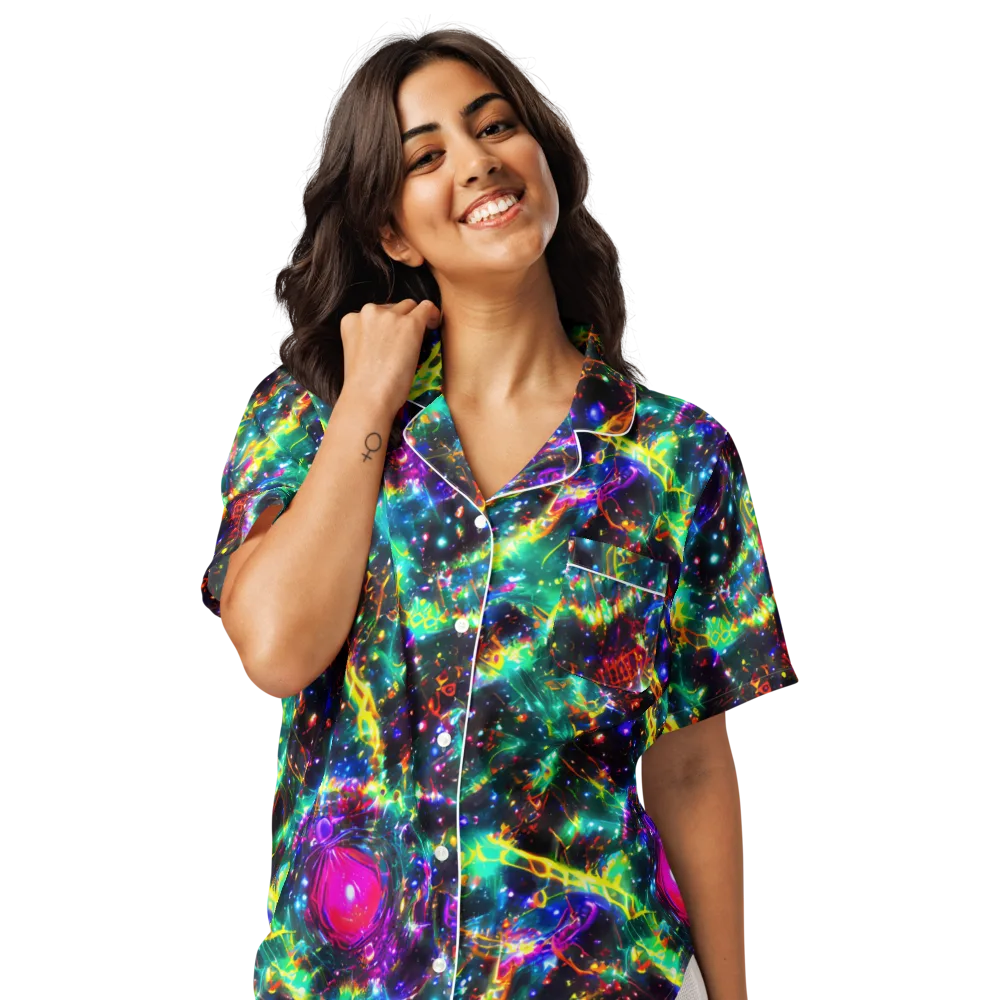 Blythe Nebula on Women's Short Sleeve Pajama Top — Front