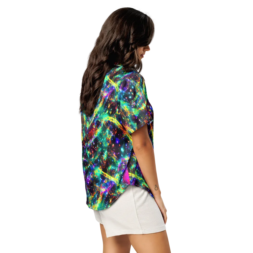 Blythe Nebula on Women's Short Sleeve Pajama Top — Right Back