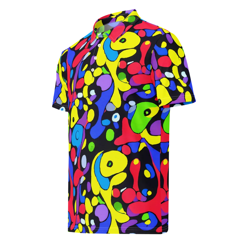 Miró's Mosaic on Men's Slim Fit Polo Shirt — Left Front