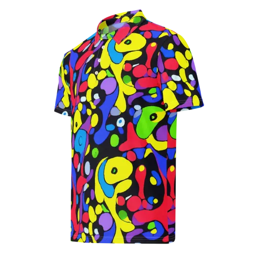 Miró's Mosaic on a Men's Slim Fit Polo Shirt