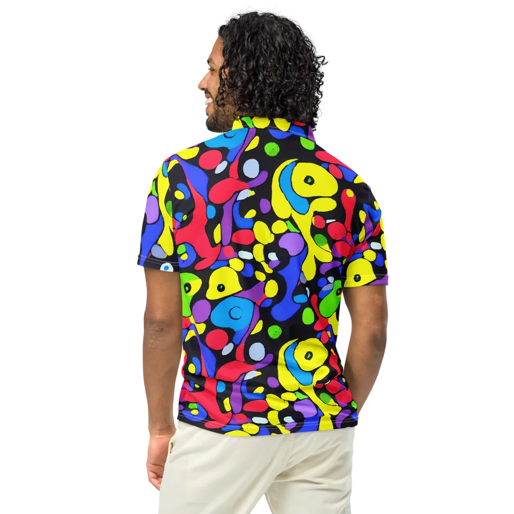 Miró's Mosaic on Men's Slim Fit Polo Shirt — Back