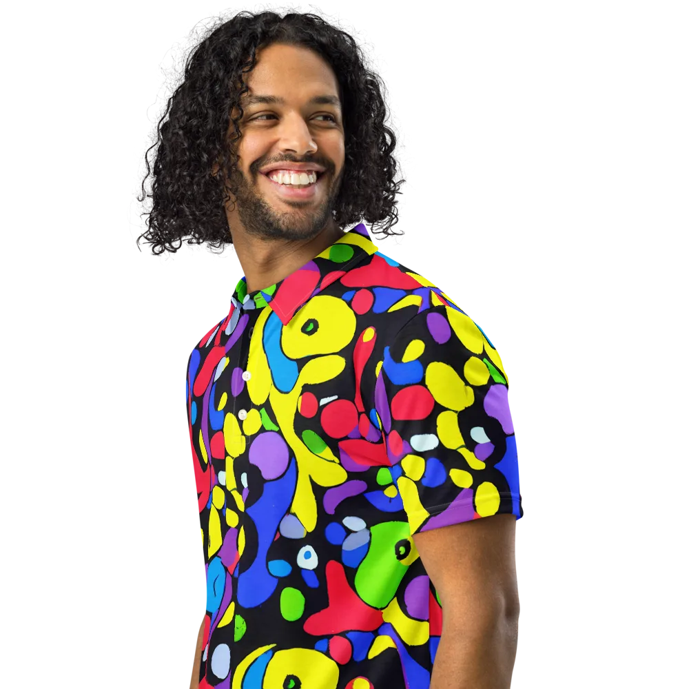 Miró's Mosaic on Men's Slim Fit Polo Shirt — Left Front