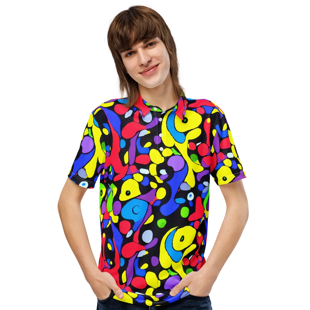 Miró's Mosaic on Men's Slim Fit Polo Shirt — Front