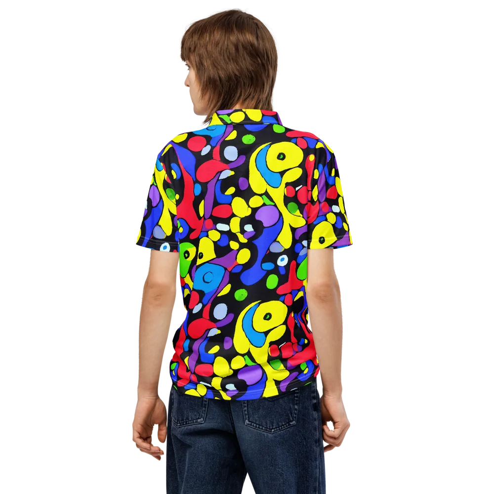 Miró's Mosaic on Men's Slim Fit Polo Shirt — Back