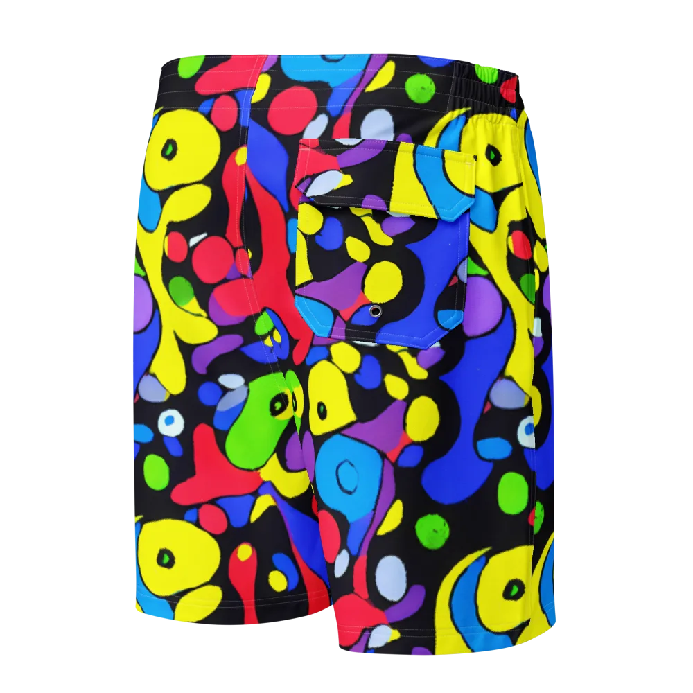 Miró's Mosaic on Men's Board Shorts — Back