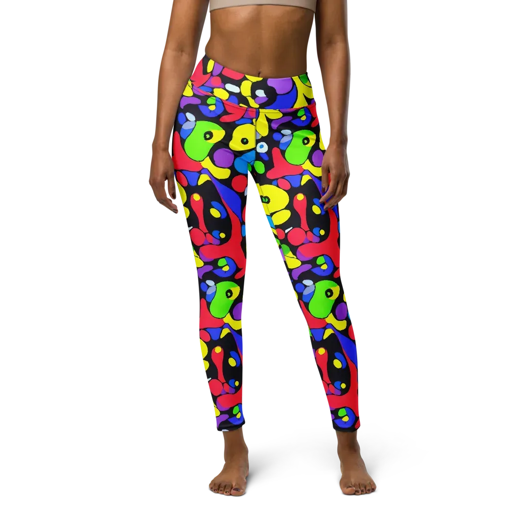 Miró's Mosaic on Yoga Leggings — Front