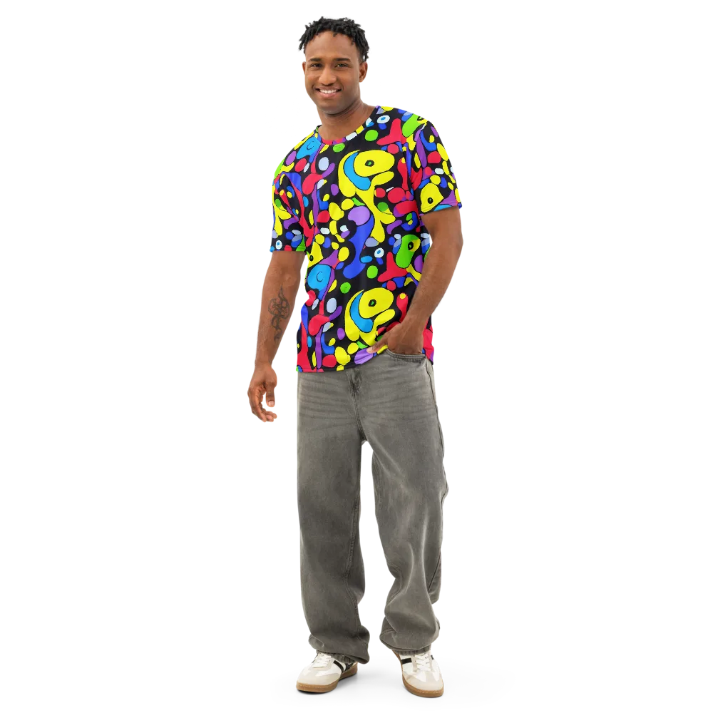 Miró's Mosaic on Men's Cotton Crew Neck T-Shirt — Front