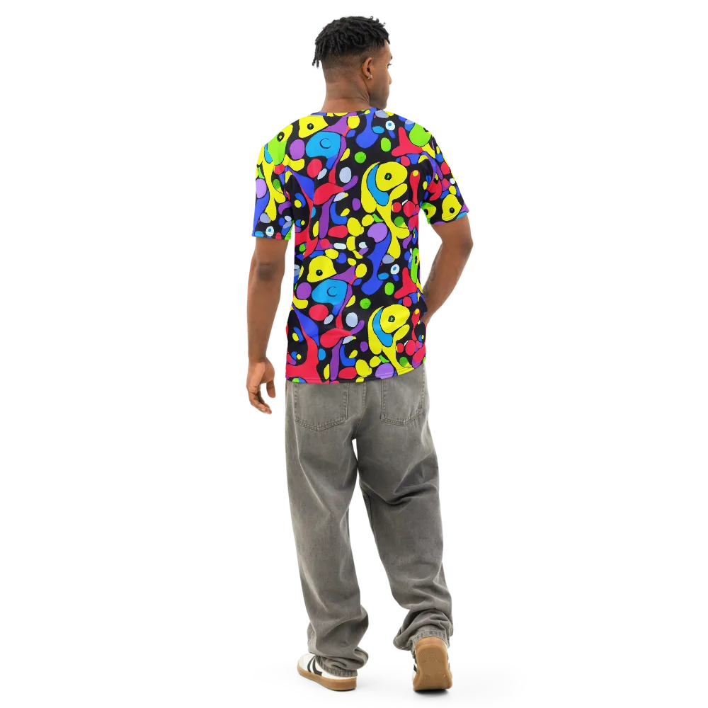 Miró's Mosaic on Men's Cotton Crew Neck T-Shirt — Back