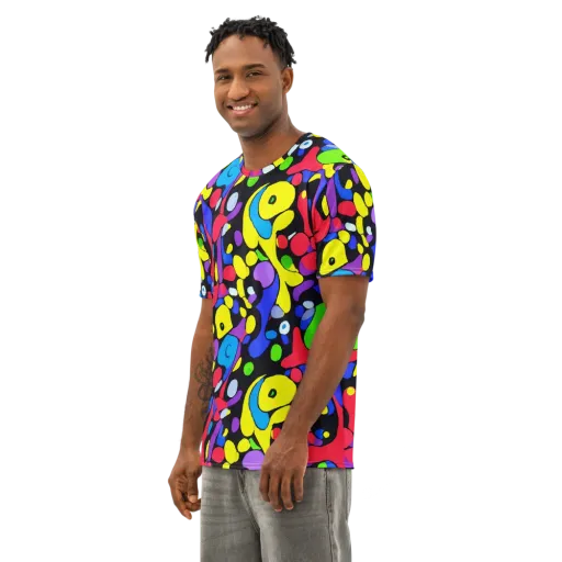 Miró's Mosaic on a Men's Cotton Crew Neck T-Shirt