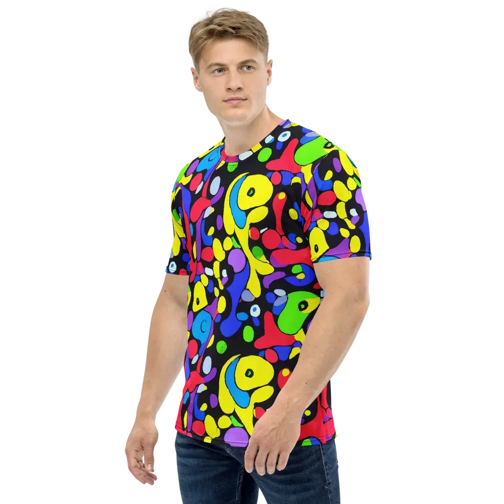 Miró's Mosaic on Men's Crew Neck T-Shirt — Left
