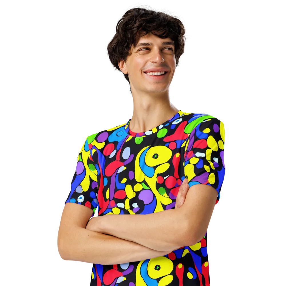 Miró's Mosaic on Men's Crew Neck T-Shirt — Left Front