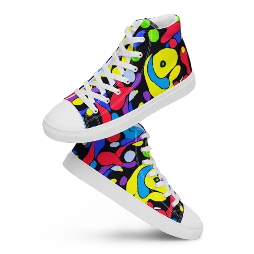 Miró's Mosaic on a Women's High Top Canvas Shoes
