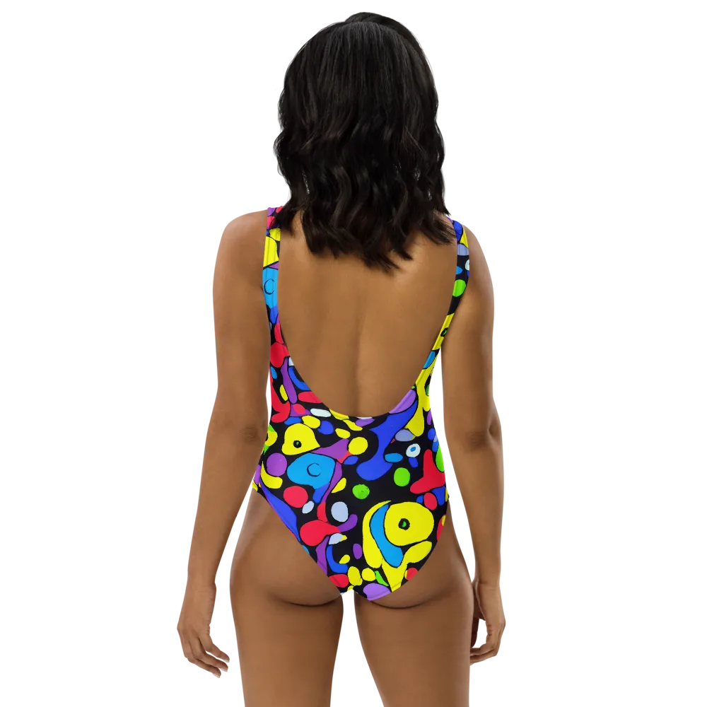 Miró's Mosaic on One-Piece Swimsuit — Back