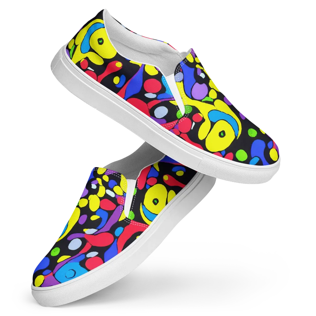 Miró's Mosaic on Women's Slip-On Canvas Shoes — Front