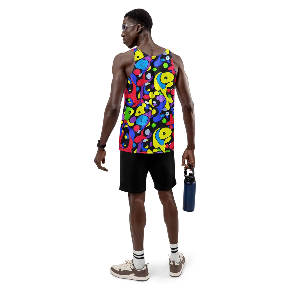 Miró's Mosaic on Men's Tank Top — Back
