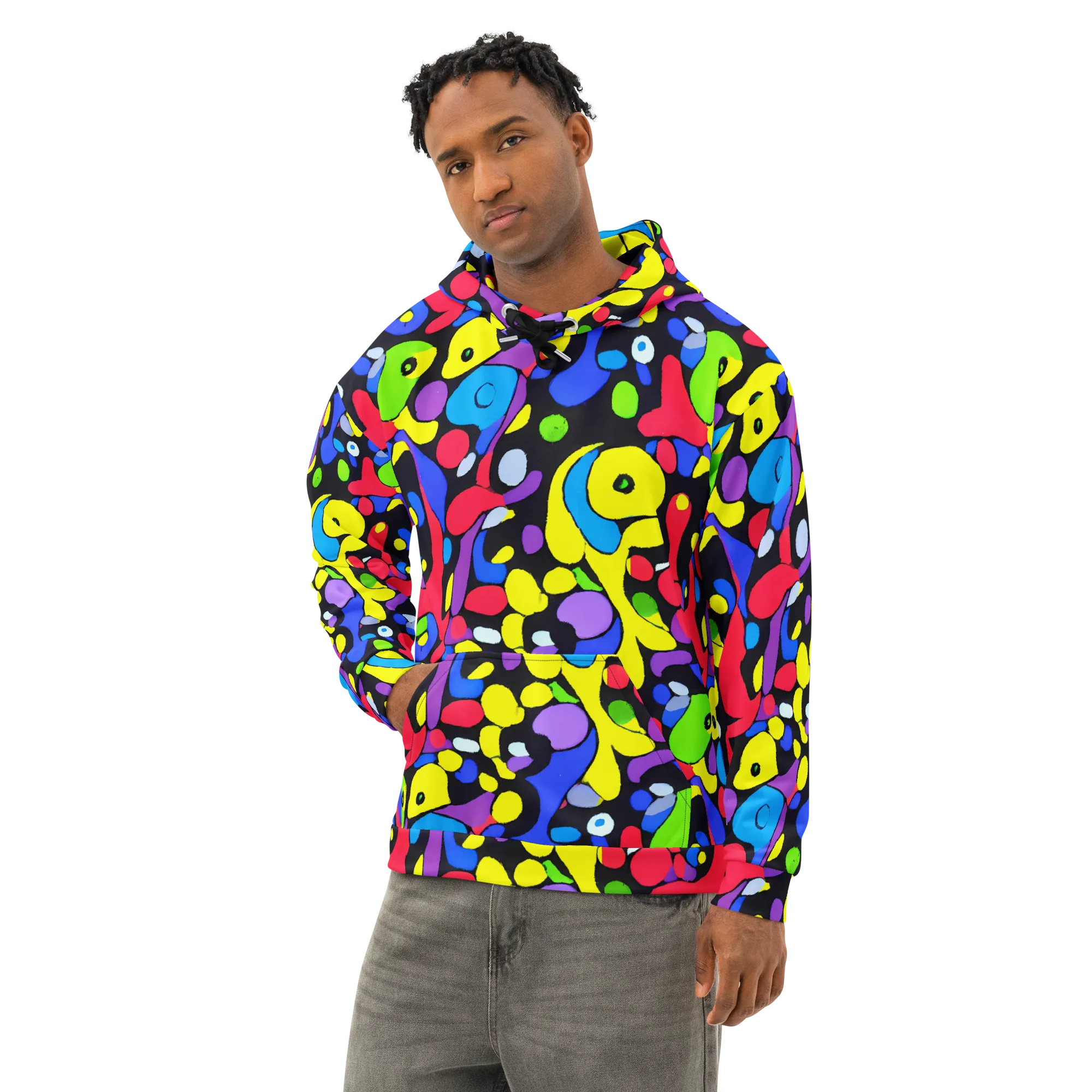 Miró's Mosaic on Cotton Hoodie — Left Front