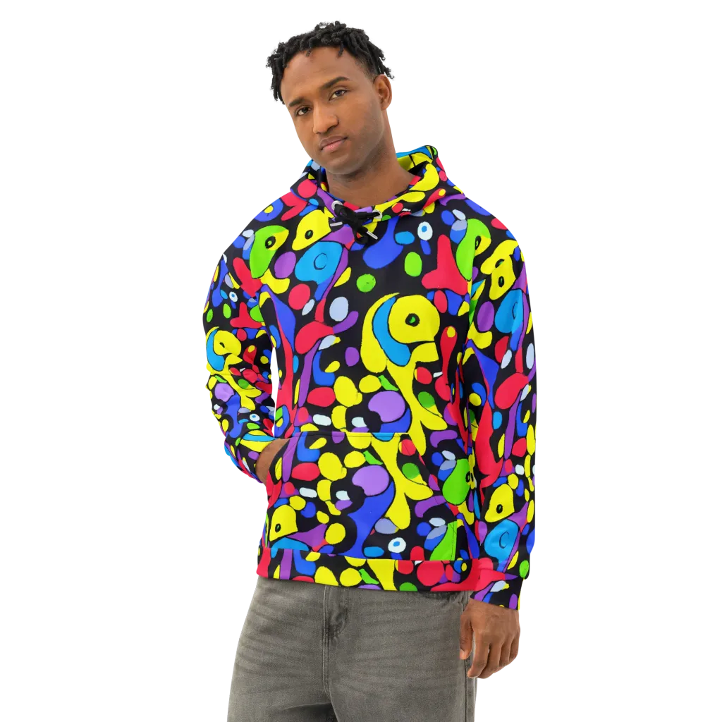 Miró's Mosaic on Cotton Hoodie — Left Front