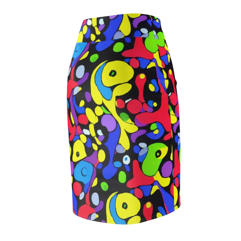 Miró's Mosaic on Pencil Skirt — Back Side