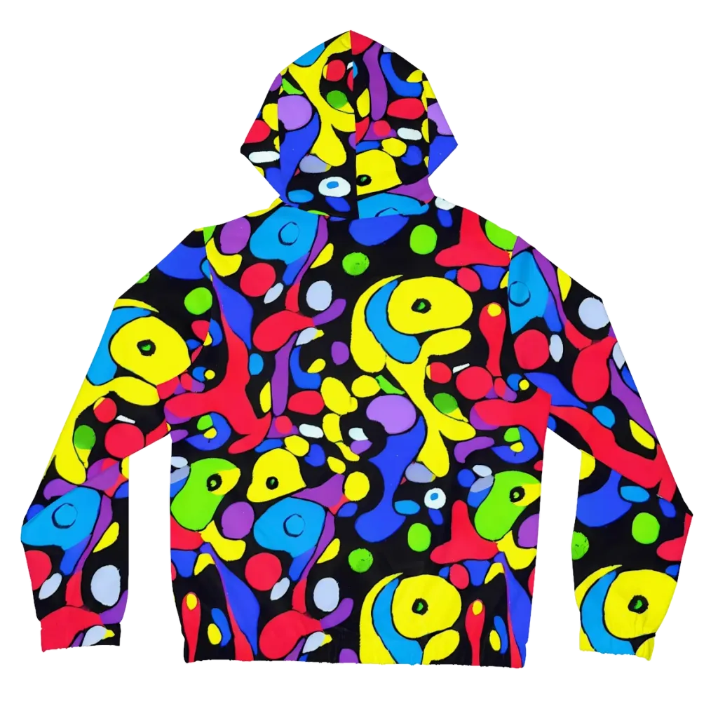 Miró's Mosaic on Women's Full-Zip Hoodie — Back