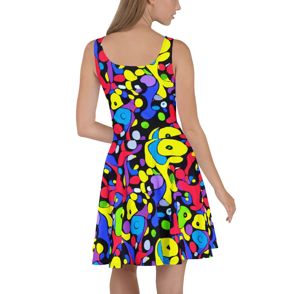 Miró's Mosaic on Skater Dress — Back