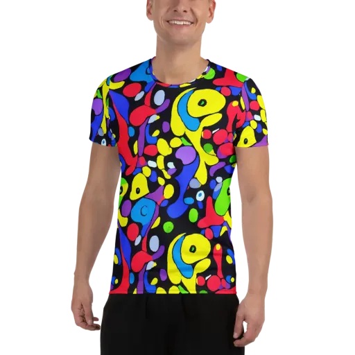 Miró's Mosaic on a Men's Athletic T-Shirt
