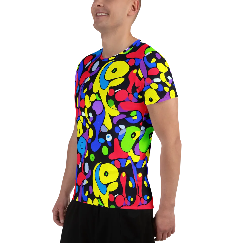 Miró's Mosaic on Men's Athletic T-Shirt — Left