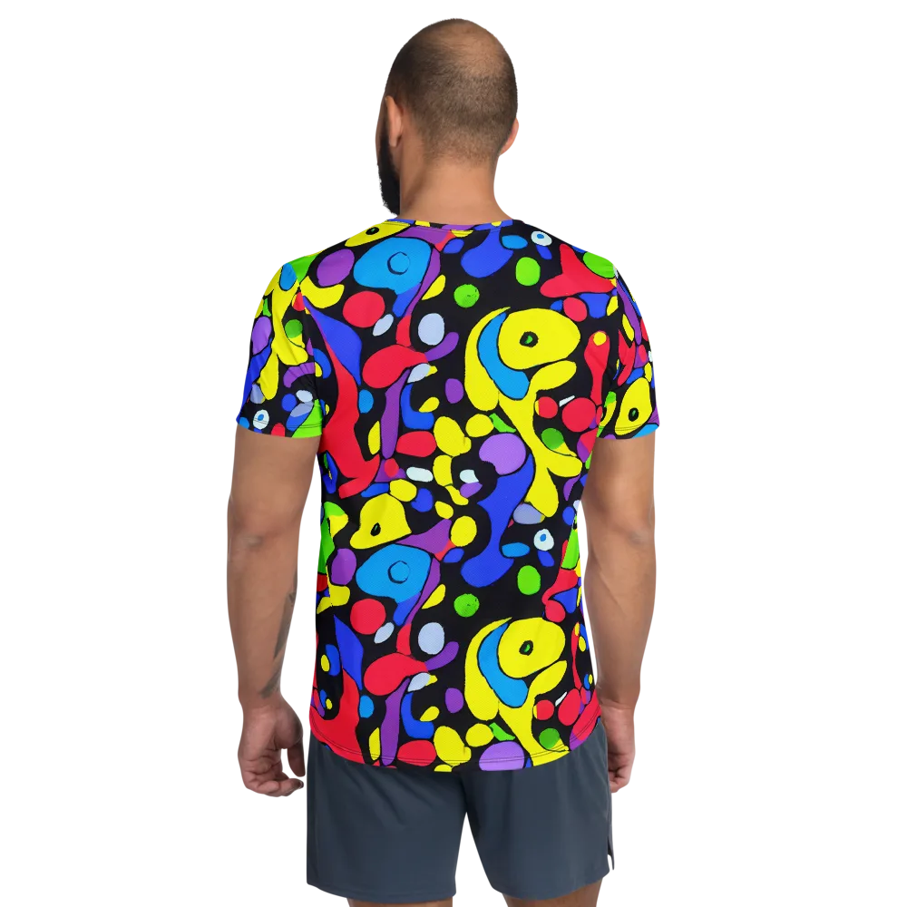 Miró's Mosaic on Men's Athletic T-Shirt — Back