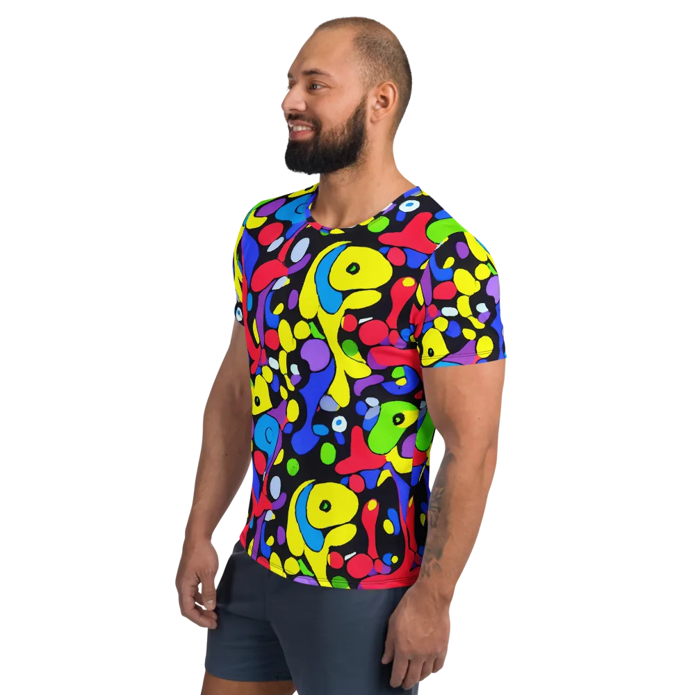 Miró's Mosaic on Men's Athletic T-Shirt — Left