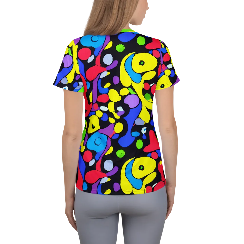 Miró's Mosaic on Women's Athletic T-Shirt — Back