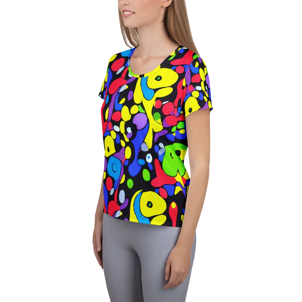 Miró's Mosaic on Women's Athletic T-Shirt — Left