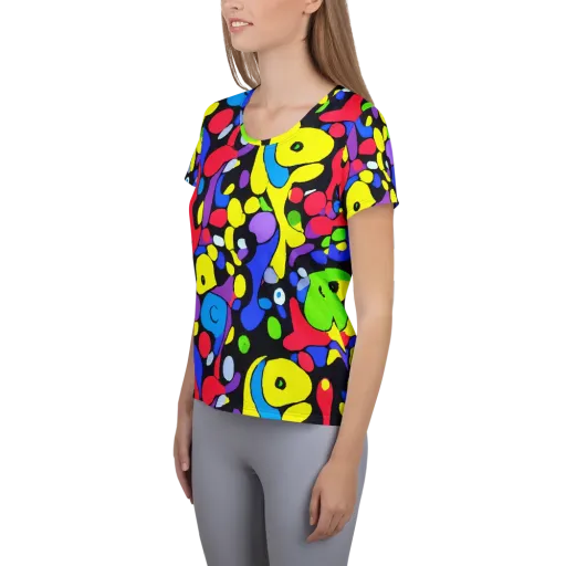 Miró's Mosaic on a Women's Athletic T-Shirt