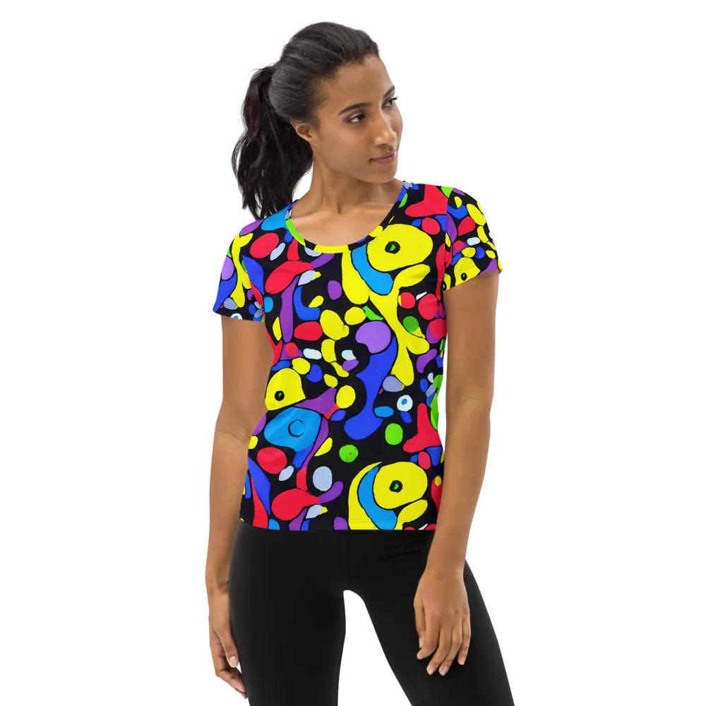 Miró's Mosaic on Women's Athletic T-Shirt — Front