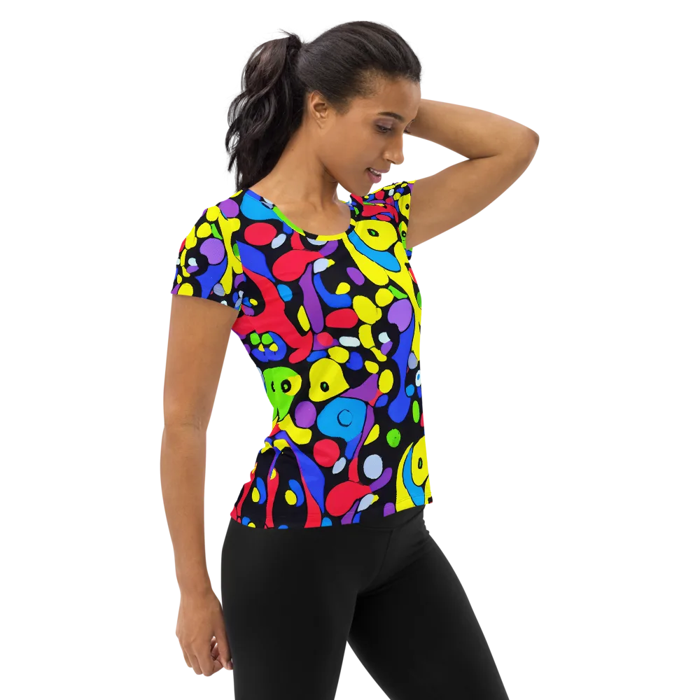 Miró's Mosaic on Women's Athletic T-Shirt — Right