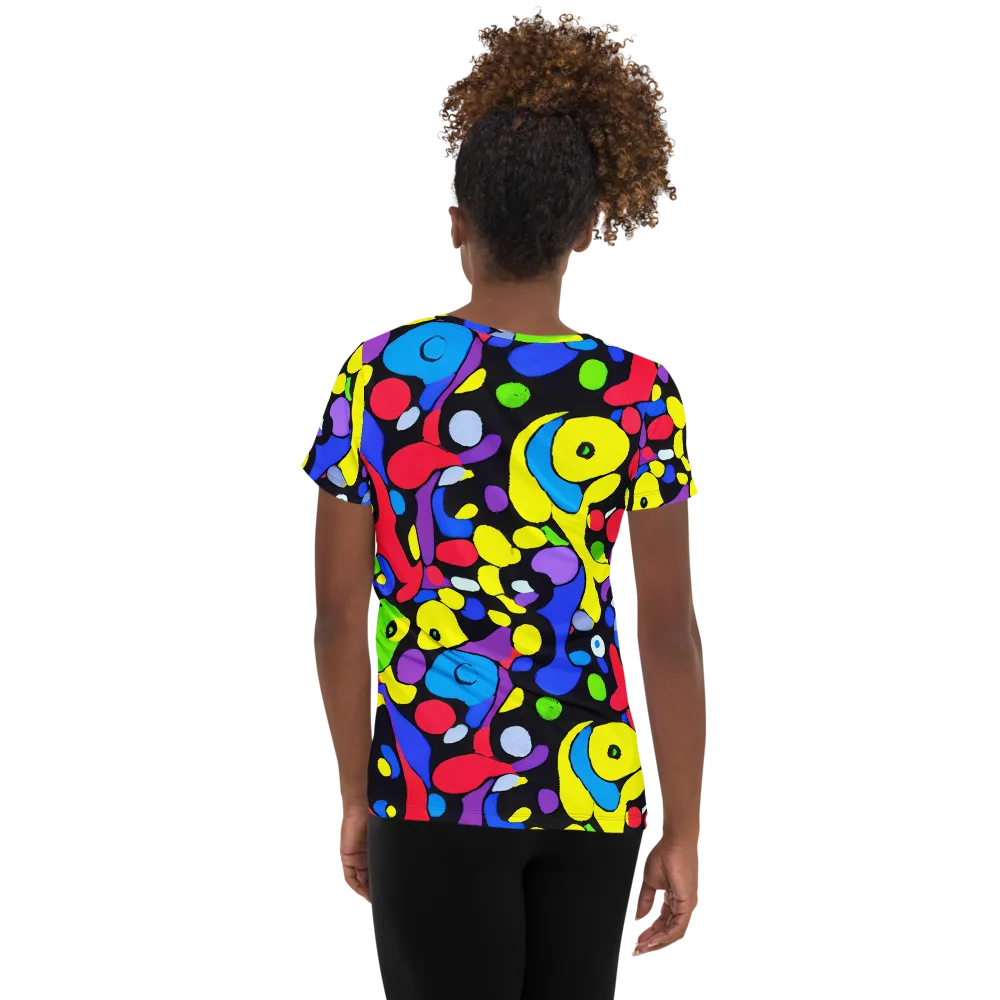 Miró's Mosaic on Women's Athletic T-Shirt — Back