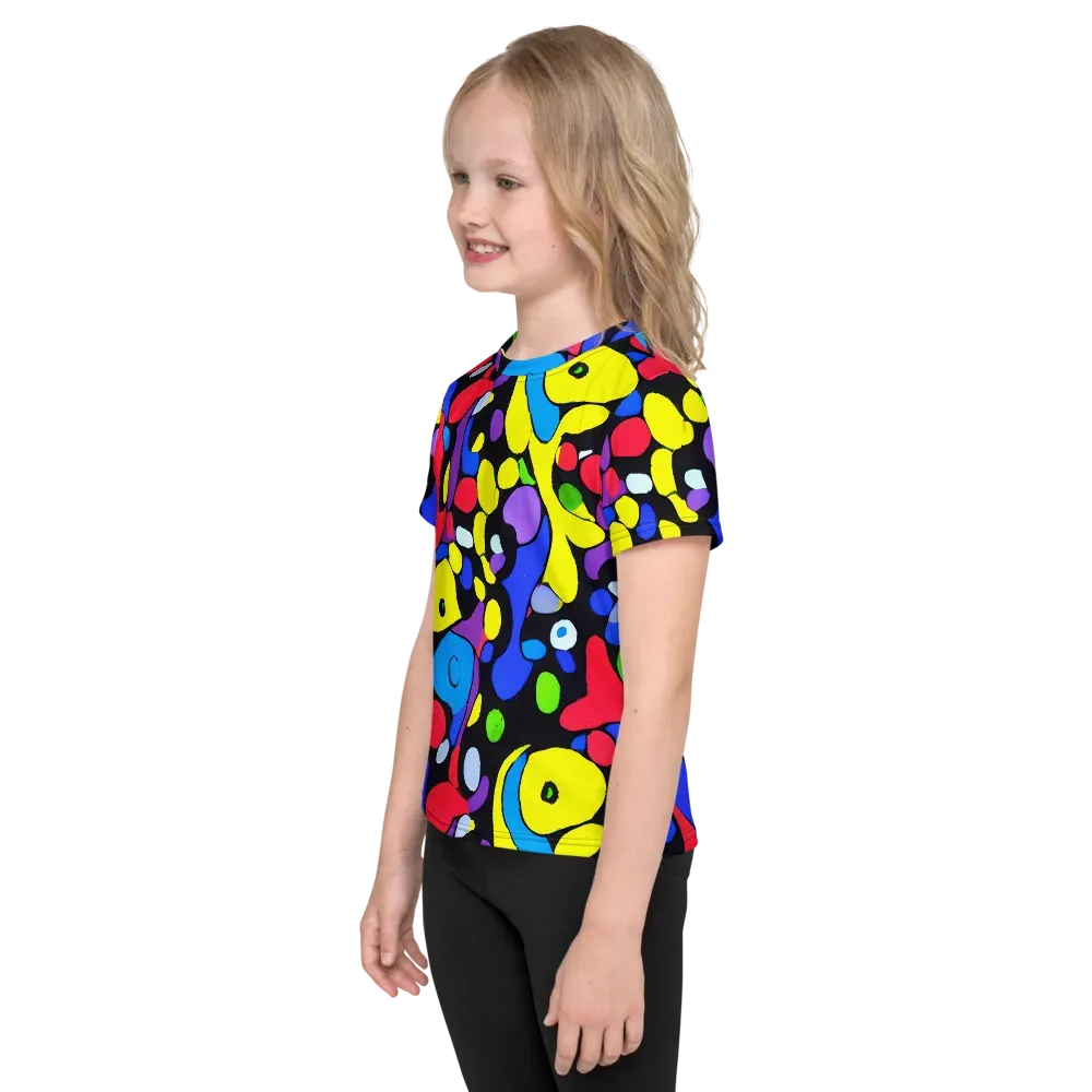 Miró's Mosaic on Kids Crew Neck T-Shirt — Left