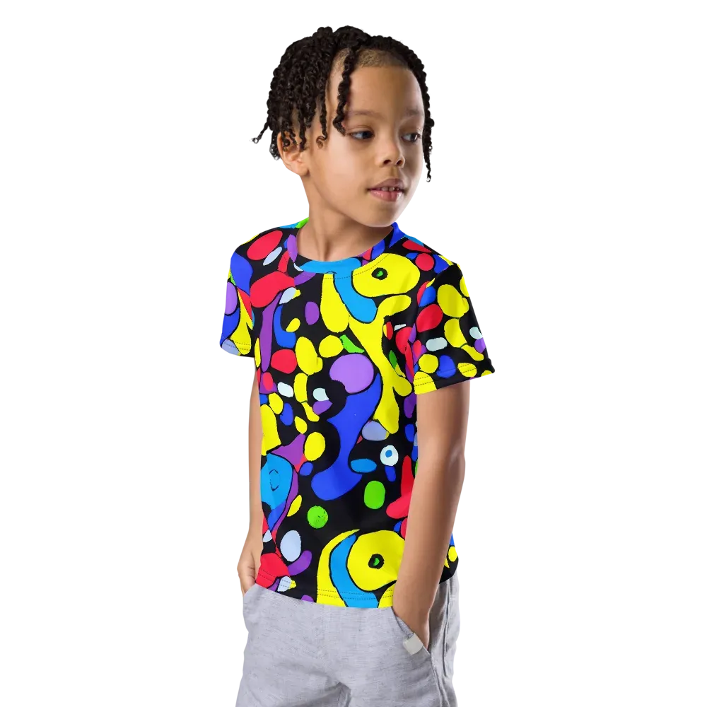 Miró's Mosaic on Kids Crew Neck T-Shirt — Left Front