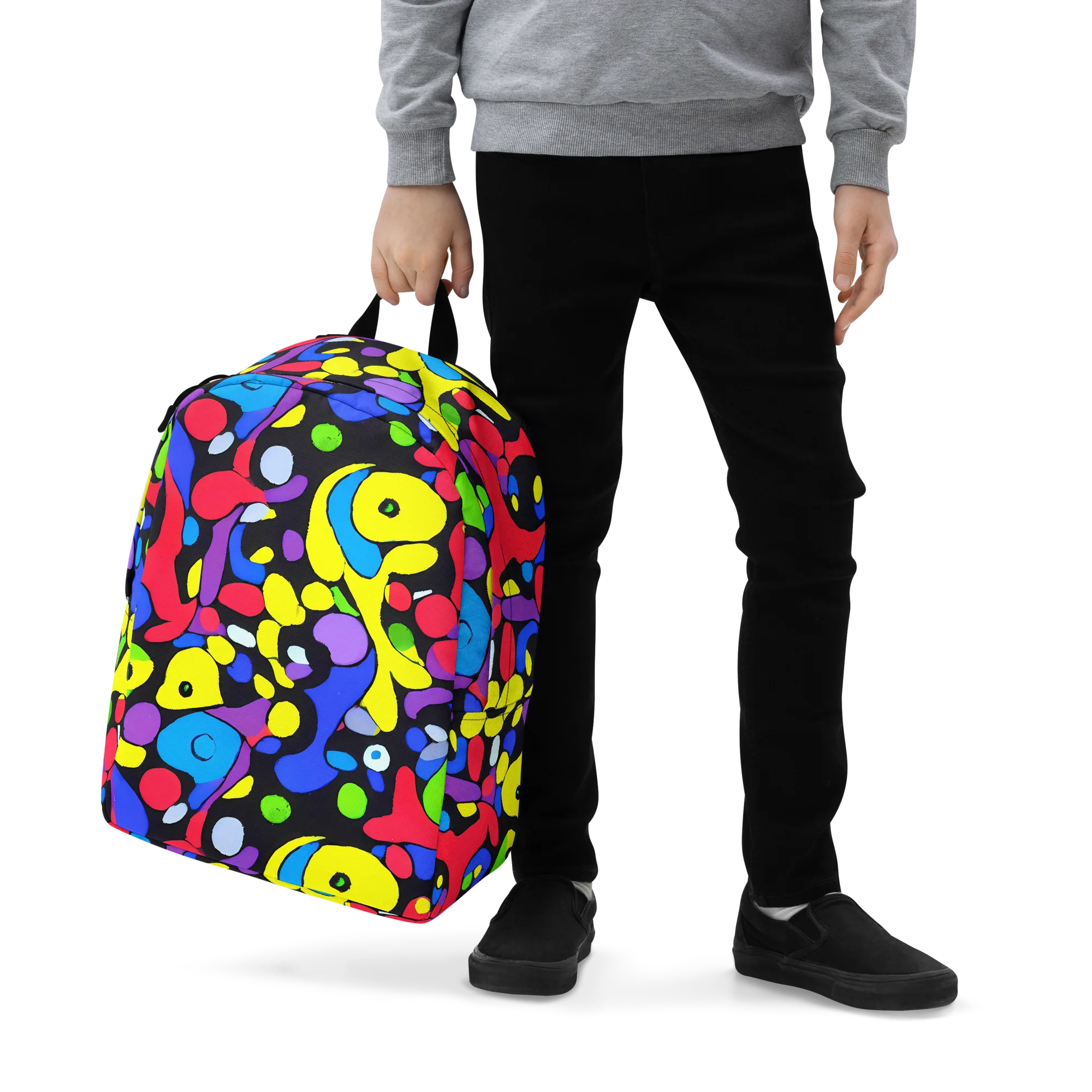 Miró's Mosaic on Minimalist Backpack — Zoomed-in