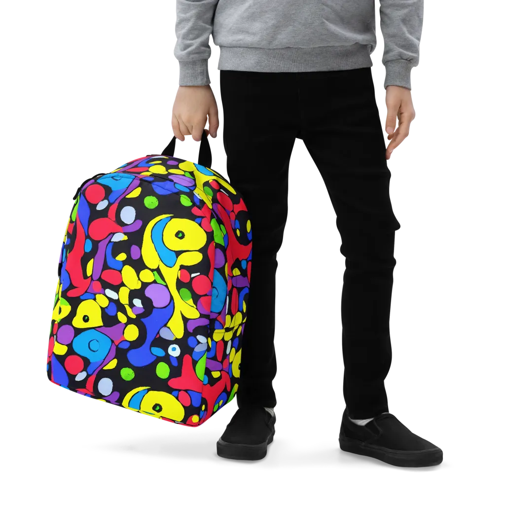 Miró's Mosaic on Minimalist Backpack — Zoomed-in